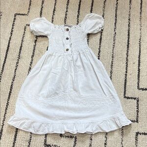 Elegant White Kids Dress with Puff Sleeves